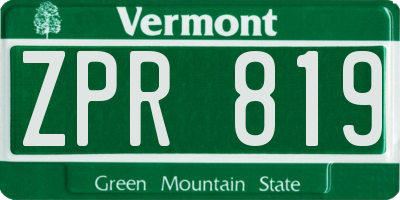 VT license plate ZPR819