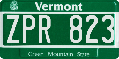 VT license plate ZPR823