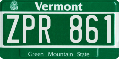 VT license plate ZPR861