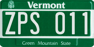 VT license plate ZPS011