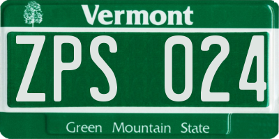 VT license plate ZPS024