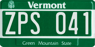 VT license plate ZPS041
