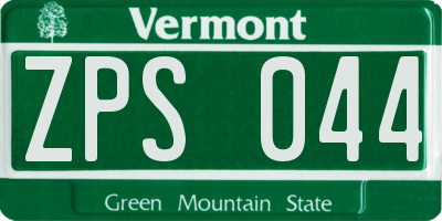 VT license plate ZPS044