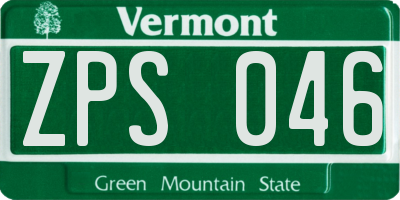 VT license plate ZPS046