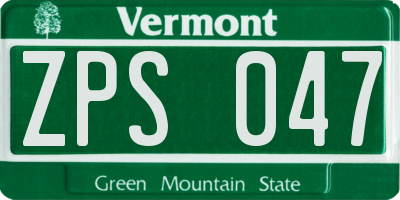 VT license plate ZPS047