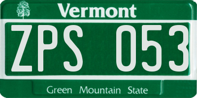 VT license plate ZPS053