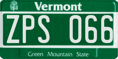 VT license plate ZPS066