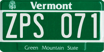 VT license plate ZPS071