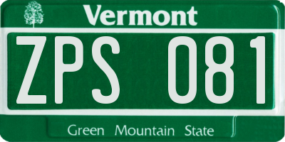 VT license plate ZPS081