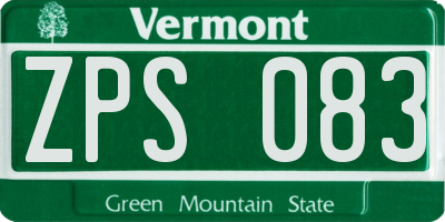 VT license plate ZPS083