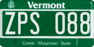 VT license plate ZPS088