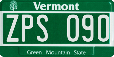 VT license plate ZPS090