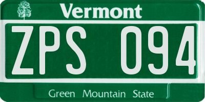 VT license plate ZPS094