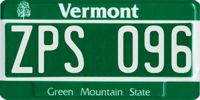 VT license plate ZPS096