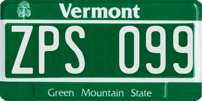 VT license plate ZPS099