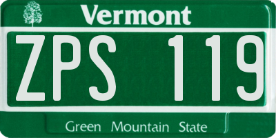 VT license plate ZPS119