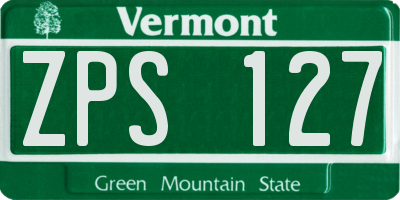 VT license plate ZPS127