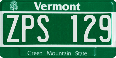 VT license plate ZPS129