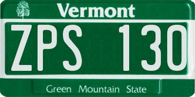 VT license plate ZPS130