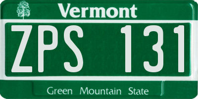 VT license plate ZPS131