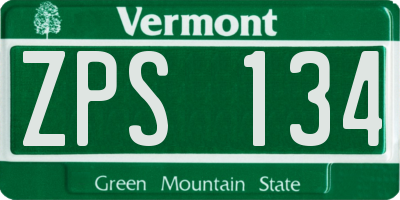 VT license plate ZPS134