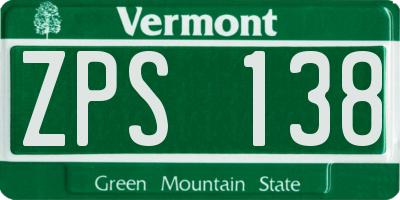 VT license plate ZPS138