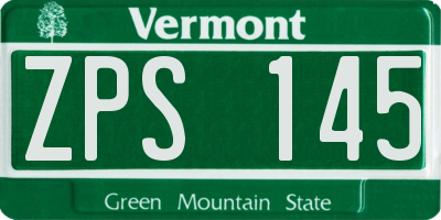 VT license plate ZPS145