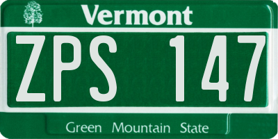 VT license plate ZPS147