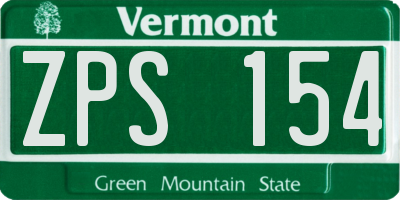 VT license plate ZPS154
