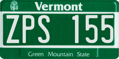 VT license plate ZPS155