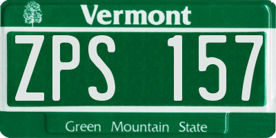 VT license plate ZPS157