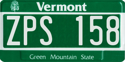 VT license plate ZPS158