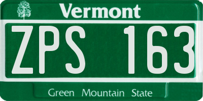 VT license plate ZPS163