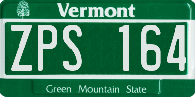 VT license plate ZPS164