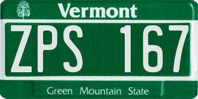 VT license plate ZPS167