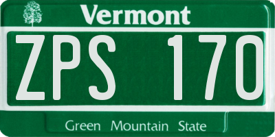 VT license plate ZPS170