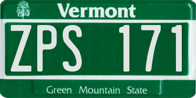 VT license plate ZPS171