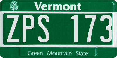 VT license plate ZPS173