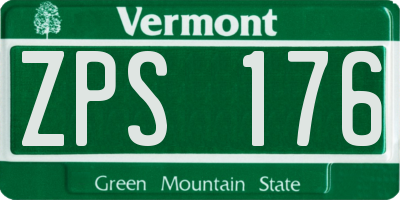 VT license plate ZPS176