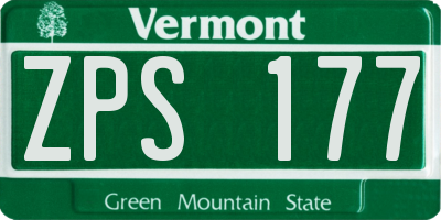 VT license plate ZPS177