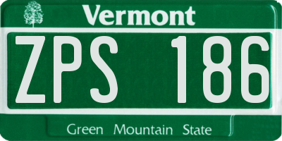 VT license plate ZPS186