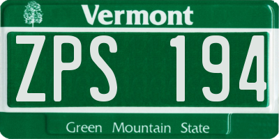 VT license plate ZPS194