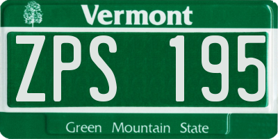 VT license plate ZPS195