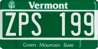 VT license plate ZPS199