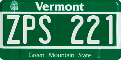 VT license plate ZPS221