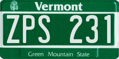 VT license plate ZPS231