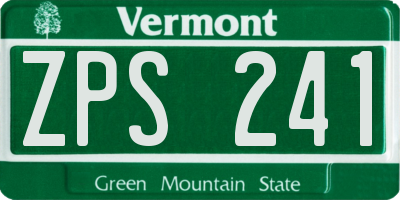 VT license plate ZPS241