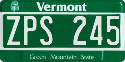 VT license plate ZPS245