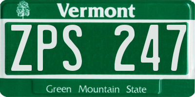VT license plate ZPS247