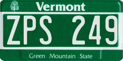 VT license plate ZPS249